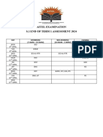 S1 AITEL End Term One Time Table