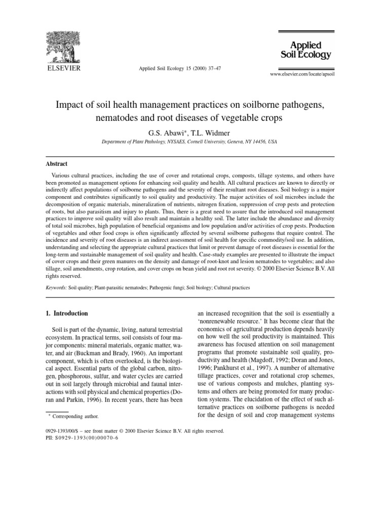Impact of Soil Health Management Practices On Soilborne Pathogens | PDF ...