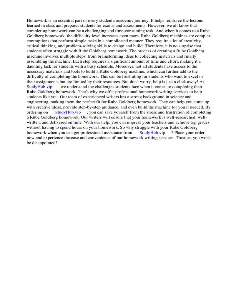 Rube Goldberg Homework | PDF | Homework | Machines