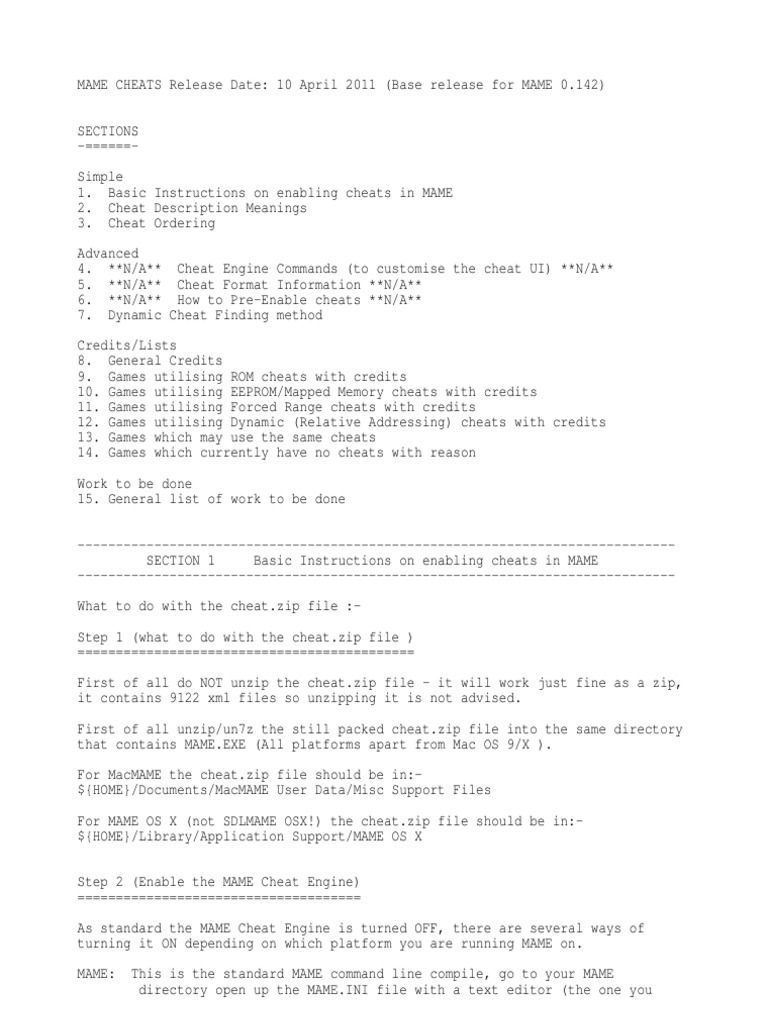 Cheat Command Line Interface Zip File Format