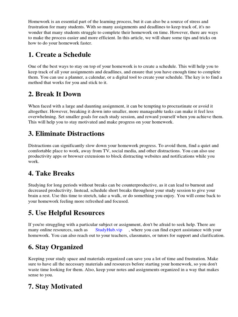 how-to-do-your-homework-faster-wikihow-pdf-homework-teachers