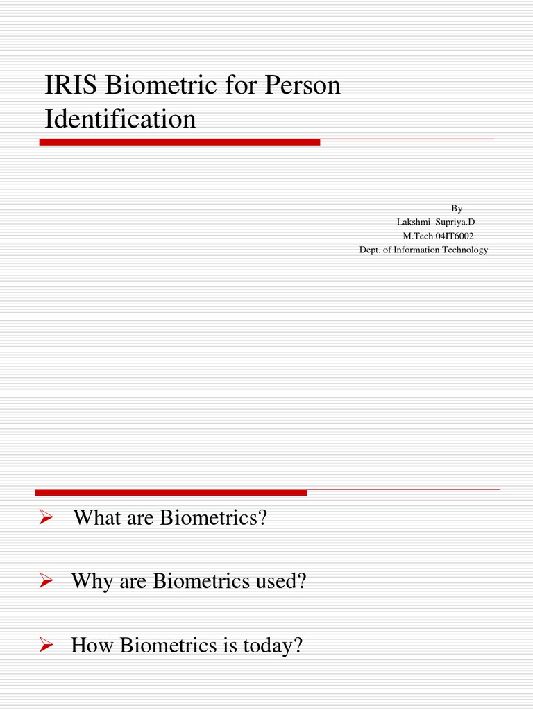 Iris Biometric Identification Overview | PDF | Business | Computers