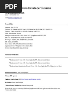 Resume of Java Developer - J2EE - Java Developer Resume