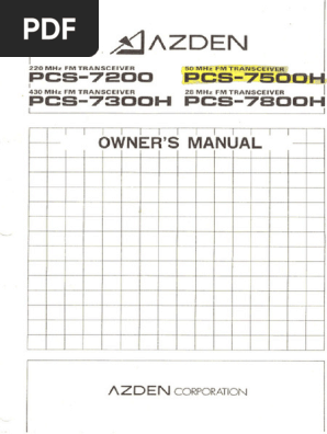 Azden Transceivers PCS-7200 7300 7500 7800 | PDF