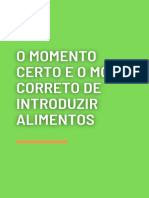 O Momento Certo e o Modo Correto de Introduzir Alimentos