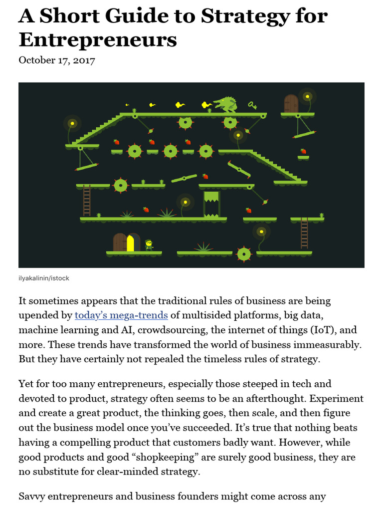 Essential Strategy Guide for Entrepreneurs | PDF | Business Model ...