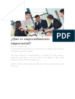 Qué Es Emprendimiento Empresarial