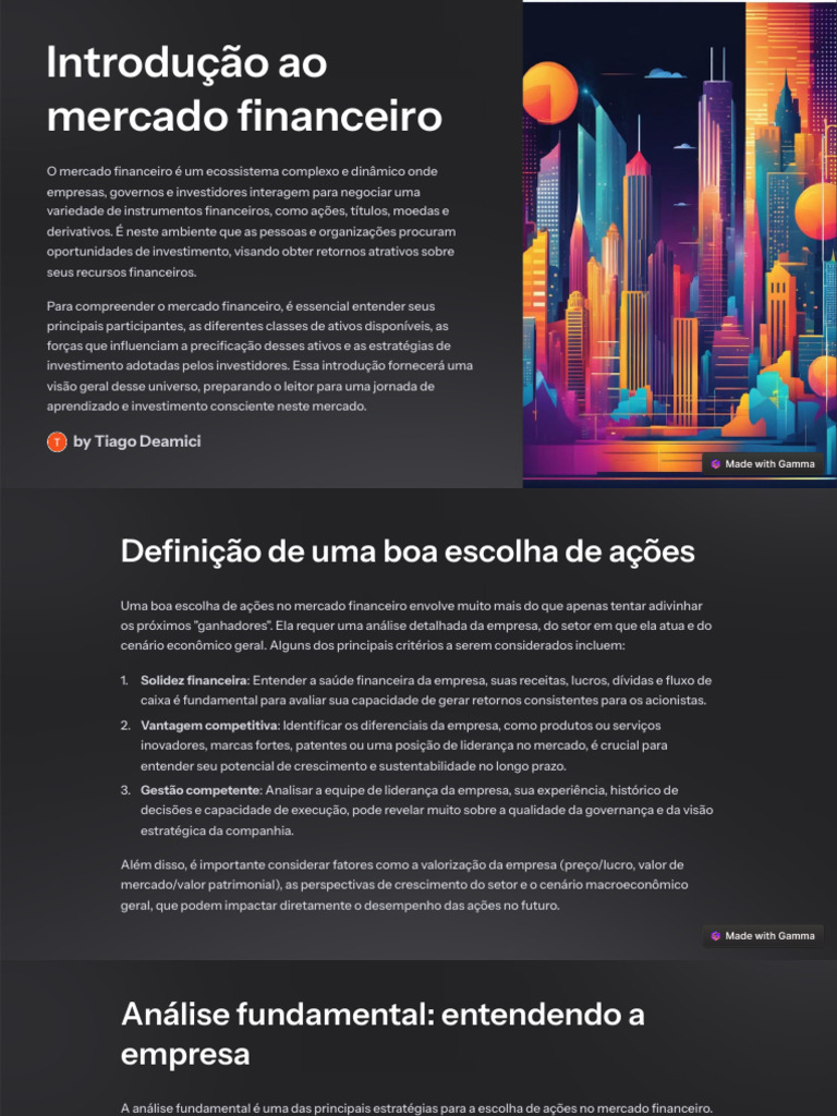 Introdução ao Mercado Financeiro | PDF | Investimentos | Análise técnica