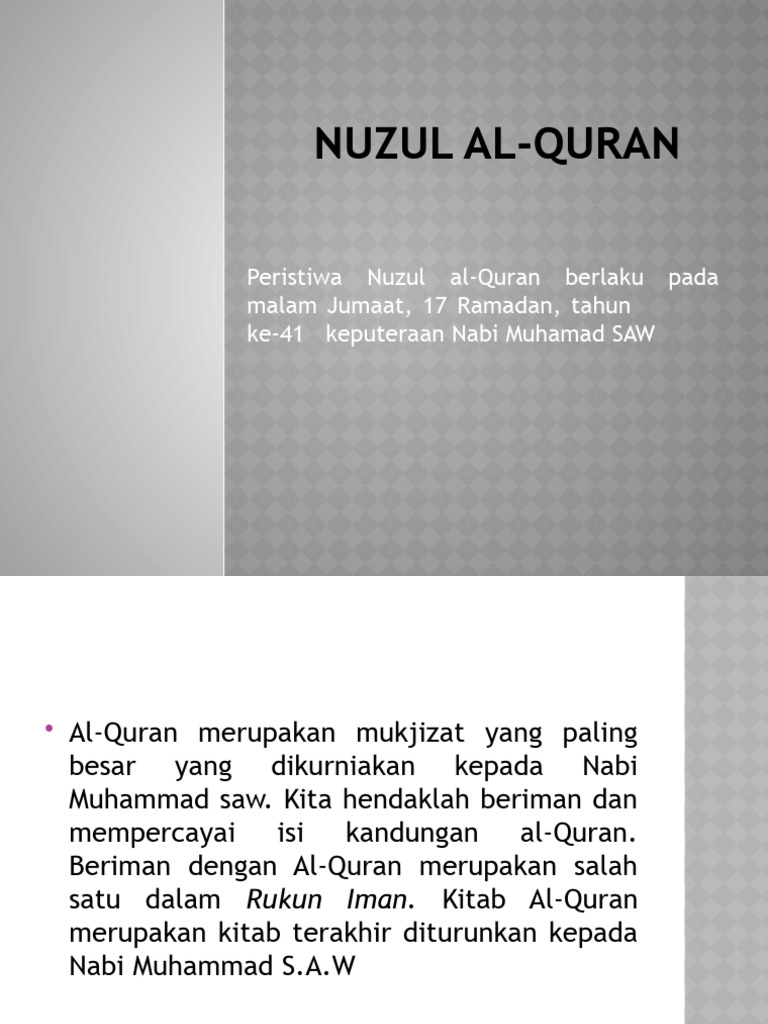 Dokumen - Tips Nuzul Al Quran Power Point | PDF