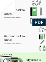 Green and White School Supplies Primary About Me Primary Education Presentation