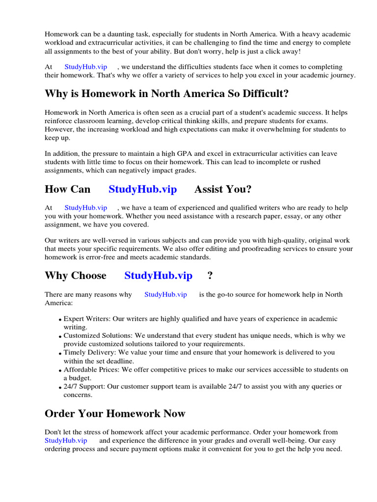 North America Homework Help Guide | PDF | Homework | The United States