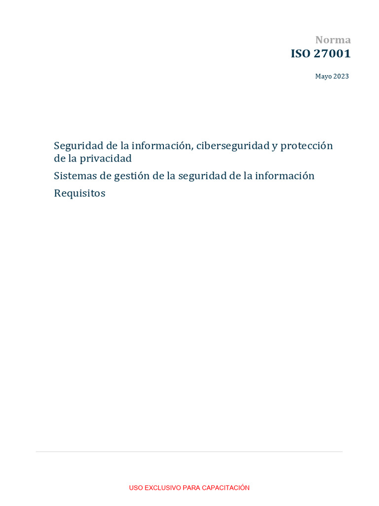 ISO 27001: Seguridad de la Información | PDF | Seguridad de información ...