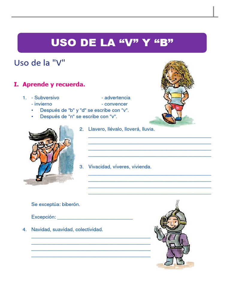 Uso de la B y V en Cuarto Grado | PDF