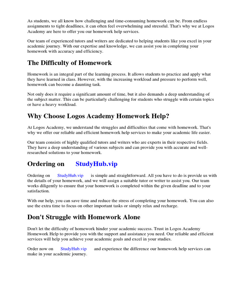 Logos Academy Homework | PDF | Mathematics | Homework