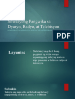 Aralin I Sitwasyong Pangwika Sa Telebisyon Radyo at Dyaryo