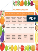 Planejamento Da Semana: Segunda - Feira Terça - Feira Quarta - Feira Quinta - Feira Sexta - Feira