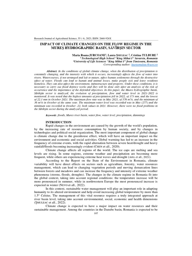 Climate Impact on Mureș River Flow | PDF | Natural Environment ...