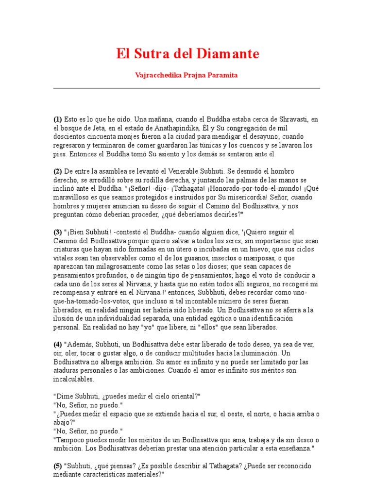 El Sutra Del Diamante PDF Gautama Buddha Verdad