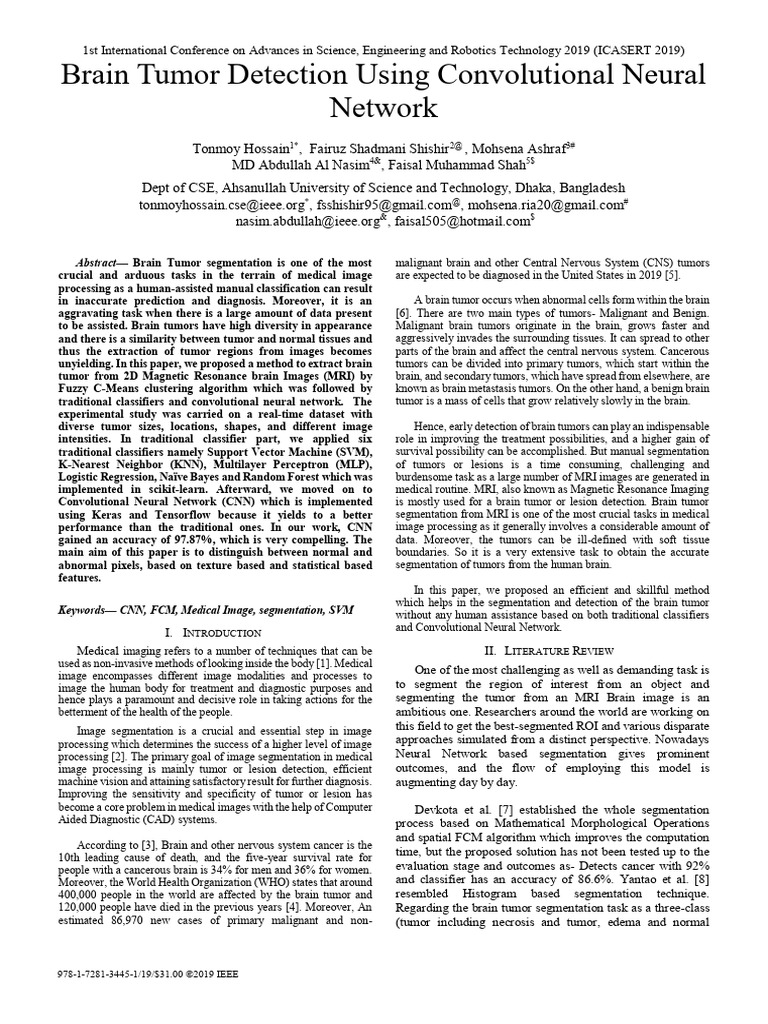 Brain Tumor Detection via CNN Methods | PDF | Image Segmentation ...