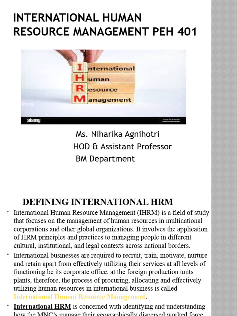 International Human Resource Management PEH 401 | PDF | Human Resource ...