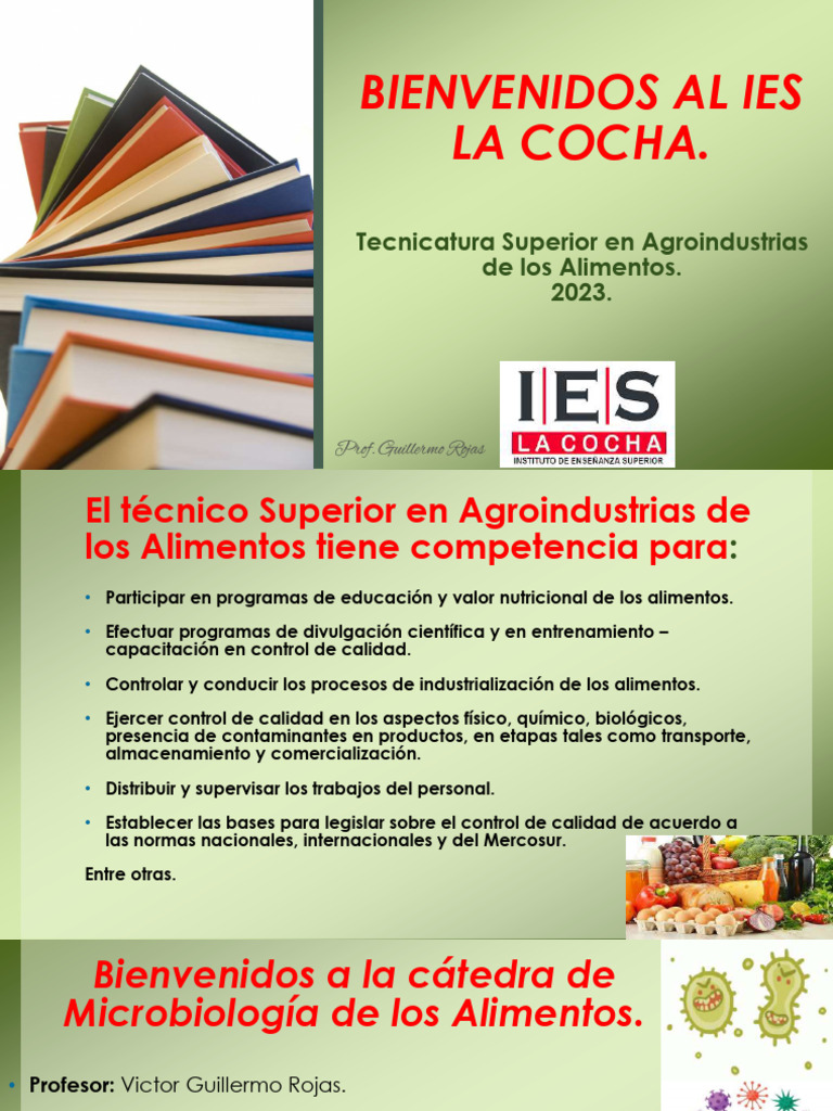 BIENVENIDOS AL IES LA COCHA - Microbiología de Los Alimentos 2023 ...