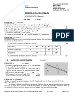 BEPC BLANC Maths 2020 [Extrême-Nord]