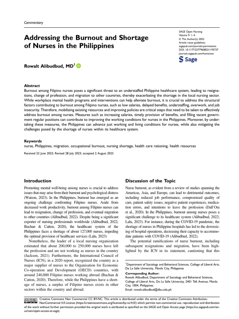 Addressing The Burnout And Shortage Pdf Cost Of Living Nursing