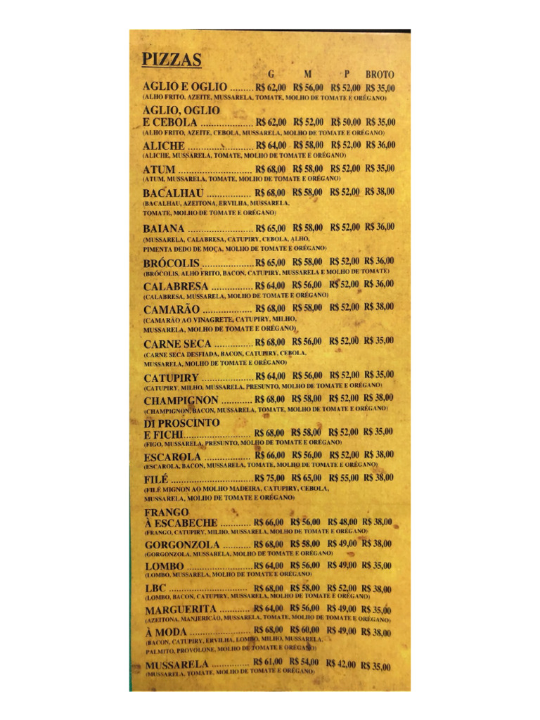 PIZZAS | PDF