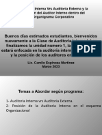 Auditoria Interna Vrs Externa y El Auditor Interno en El Organigrama