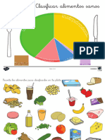 Actividad de Clasificar de Alimentacion Sana