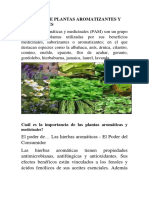 Relacion de Plantas Aromatizantes y Medicinales 2023