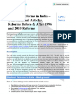 Electoral Reforms in India - Constitutional Articles Reforms Before After 1996 and 2010 Reforms F3f1f45e