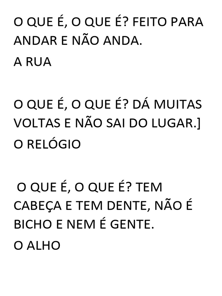 Adivinhas Engraçadas para Crianças | PDF | Artes Linguísticas e ...