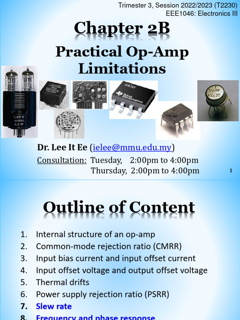 2022 2023 Tri 3 EEE1046 Chapter 2B Practical Op Amp Limitations | PDF ...