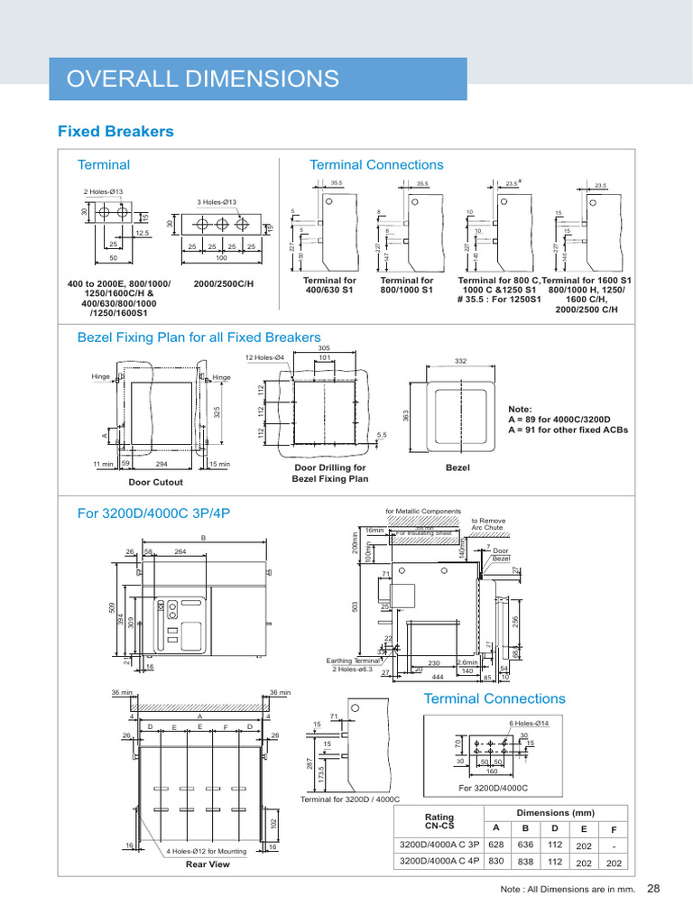 Acb Dimension | Download Free PDF | Electrical Engineering | Electricity