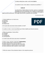 ATIVIDADE DE LÍNGUA INGLESA 6 ANO 3 de Novembro