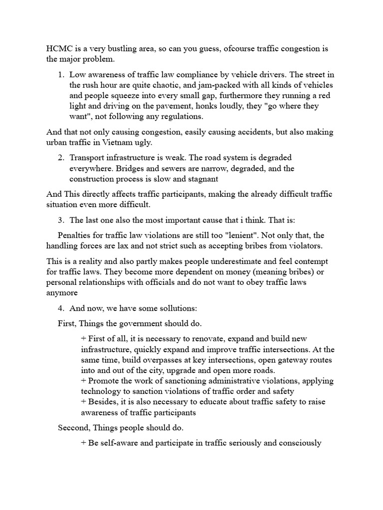 Traffic Problems | PDF | Business