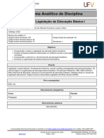 Programa Analitico-Legislação da Educação Básica I