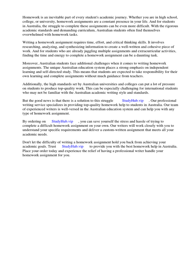 Homework Challenges for Australian Students | PDF | Homework | Information