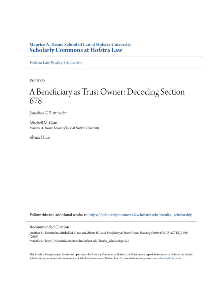 Beneficiary As Trust Owner - Decoding Section 678 | PDF | Income Tax In ...