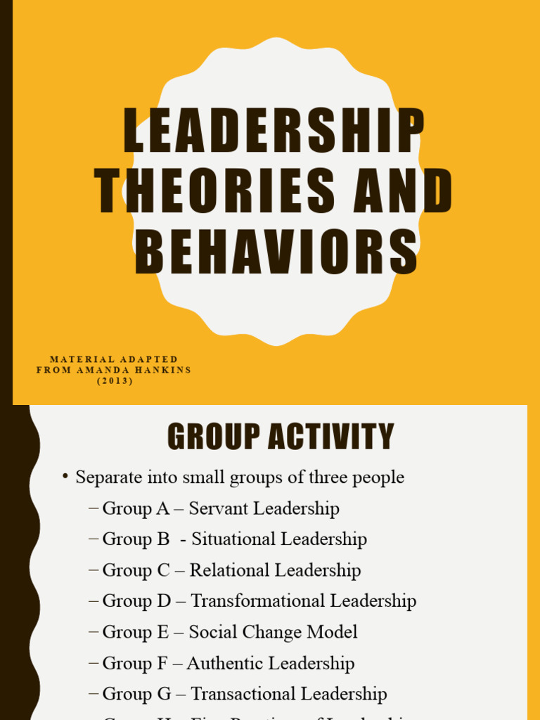 Leadership Theories and Practices Overview | PDF | Leadership ...