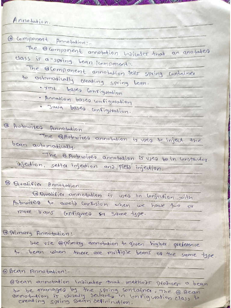Spring annotations notes pdf