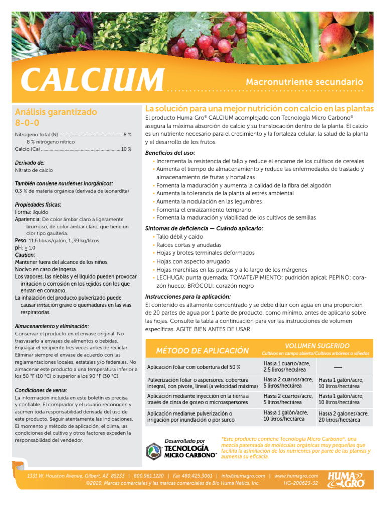 FT - Calcium | PDF | Calcio | Plantas