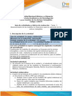 Guía de actividades y rúbrica de evaluación - Unidad 2 - Tarea 3 - Reconocimiento de los modelos no financieros para la valoracion de 