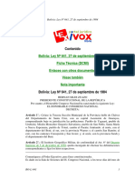 Contenido: Bolivia: Ley #641, 27 de Septiembre de 1984 Ficha Técnica (DCMI) Enlaces Con Otros Documentos