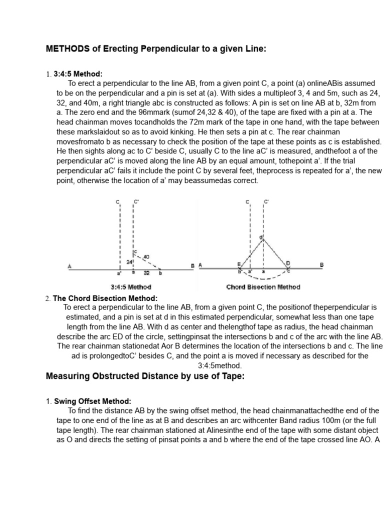 Erecting Perpendiculars: Measurement Methods | PDF | Perpendicular ...