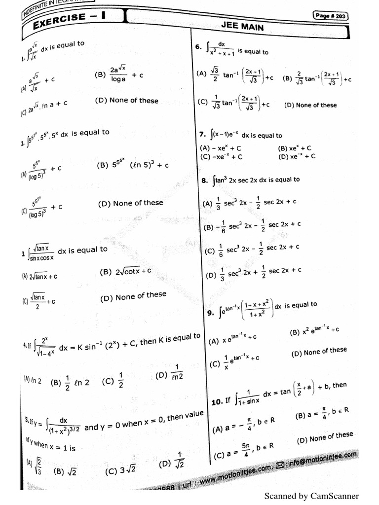 Indefinite Integration | PDF