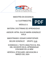 Texto Analitico El Rol Del Docente en La Nem. Edgar Christopher Geldis González