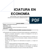 Unrn - Licenciatura en Economia - Plan de Estudios 2022