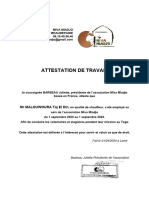 Attestation de Travail MALOUWOURO